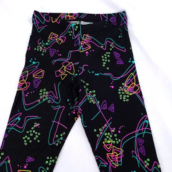 Gilda Marx Spandex VINTAGE 1980s Neon Printed Tights Sz Small - Picture 3 of 9